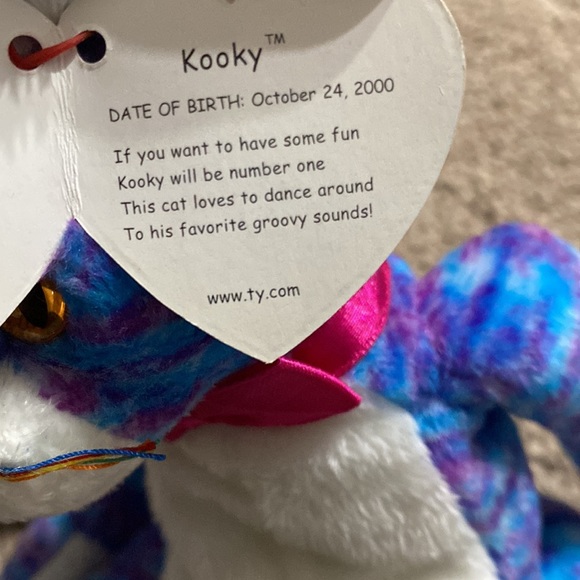 Ty Beanie Babies Kooky Baby Kitty Cat Rare Vintage Collectible Plush Gift Cute - Picture 3 of 5